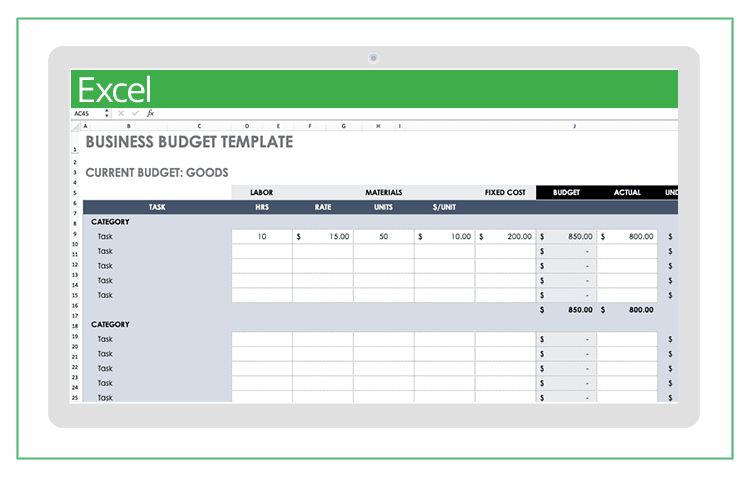 budget templates for excel 2008 mac