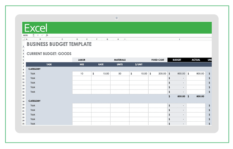 budget planning excel template