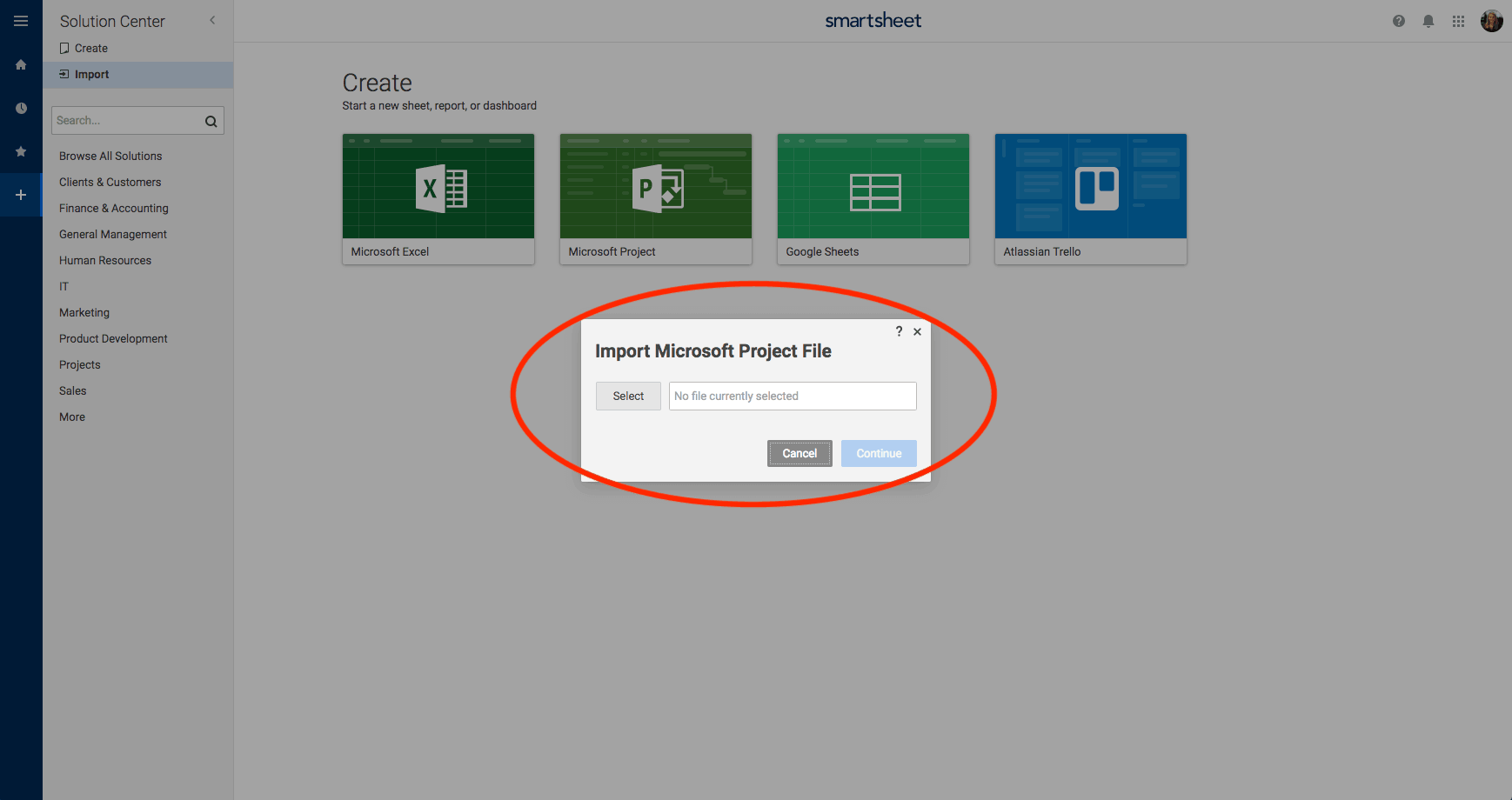 Select Files to Import