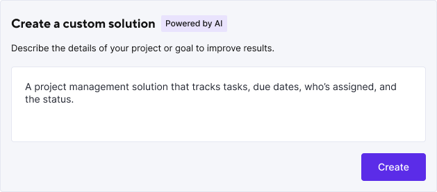 Create a custom solution with Smartsheet AI