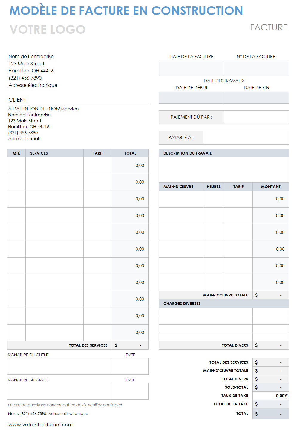 Facture de construction