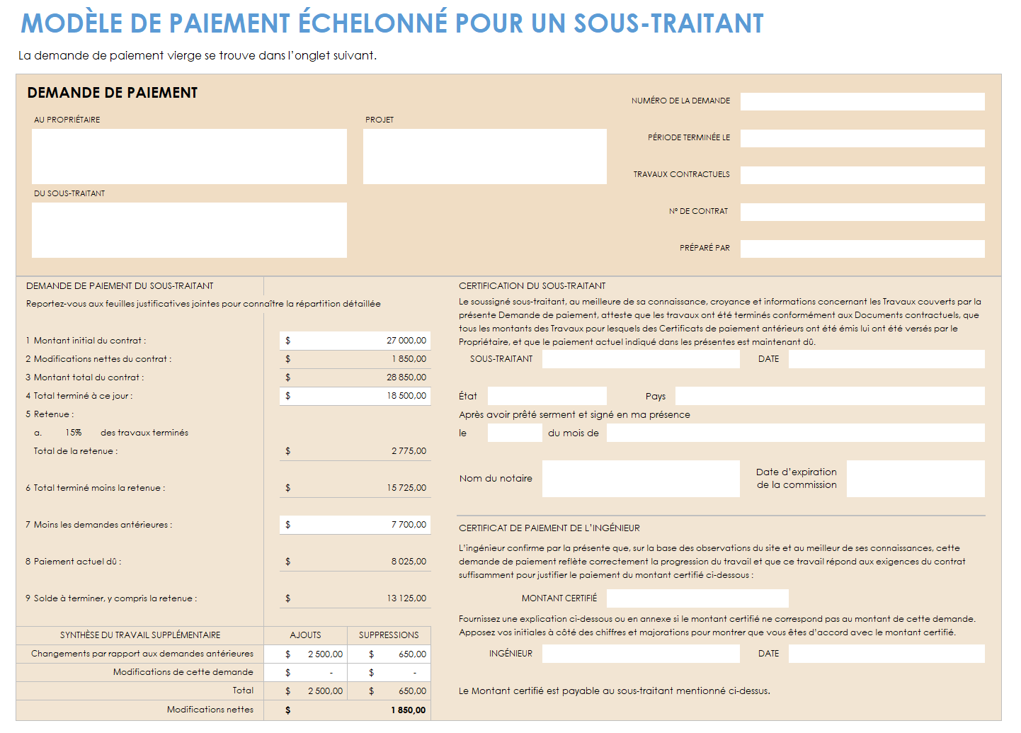 Paiement progressif du sous-traitant