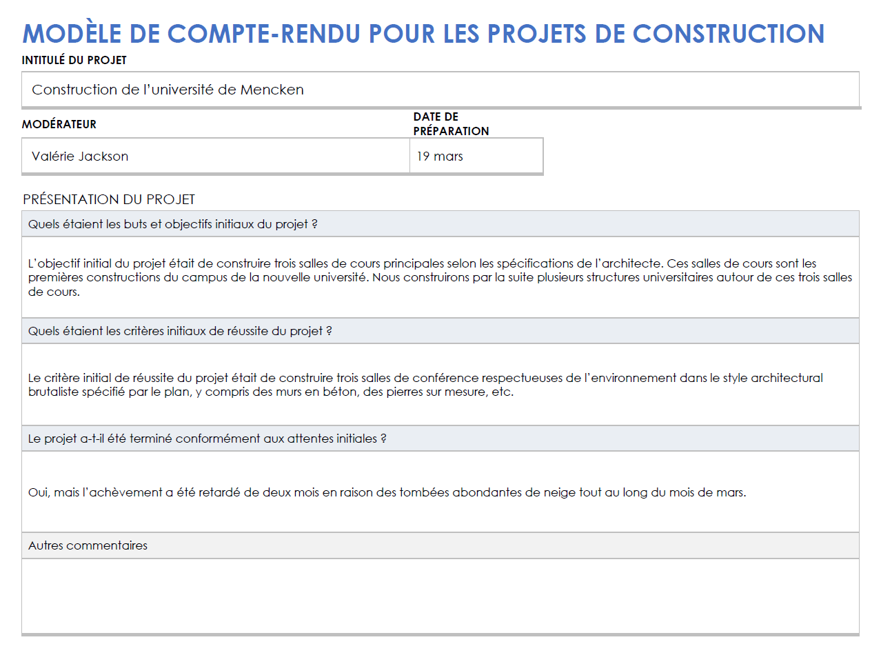 Compte rendu du projet de construction