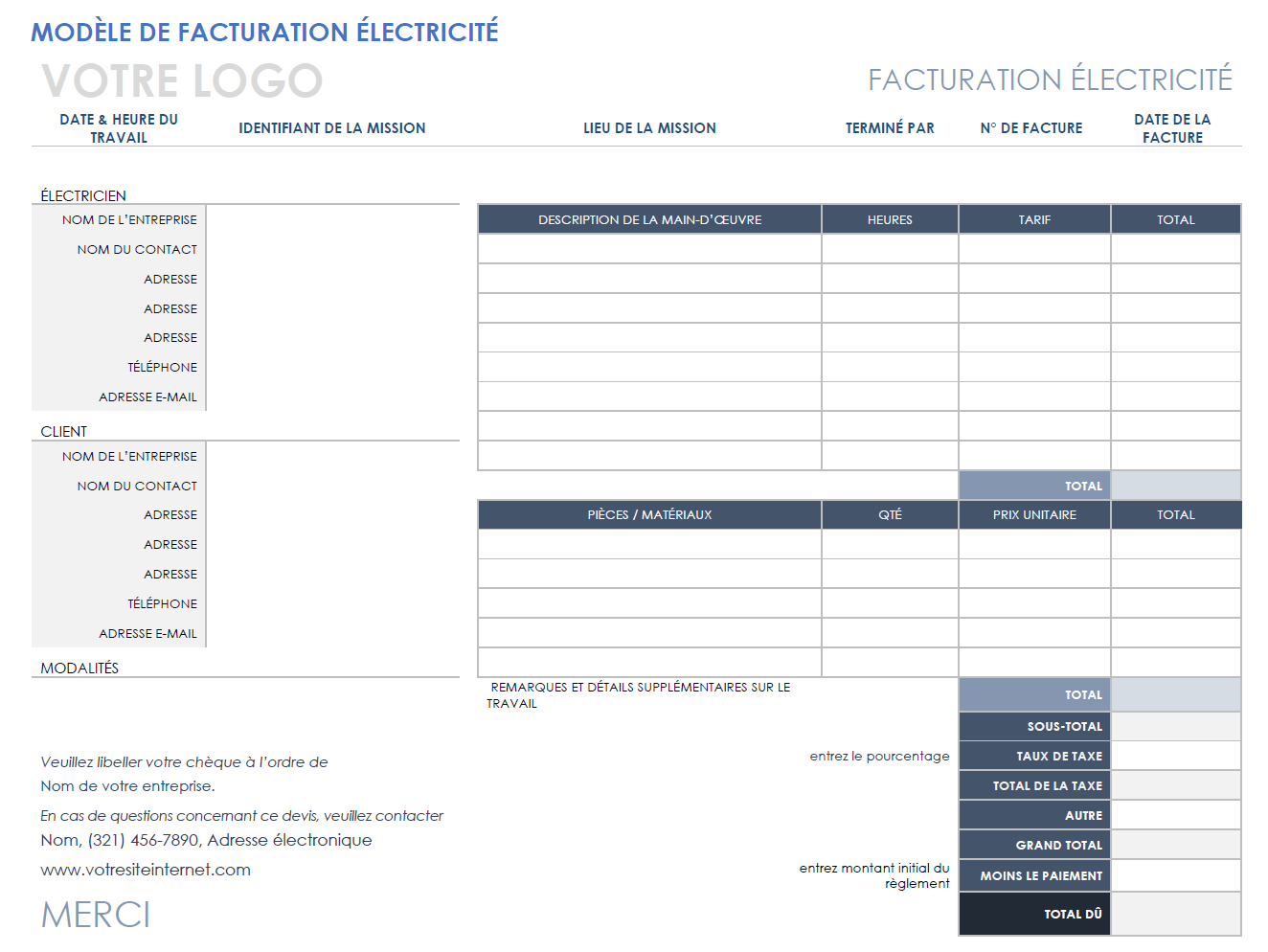 Facture d'électricité