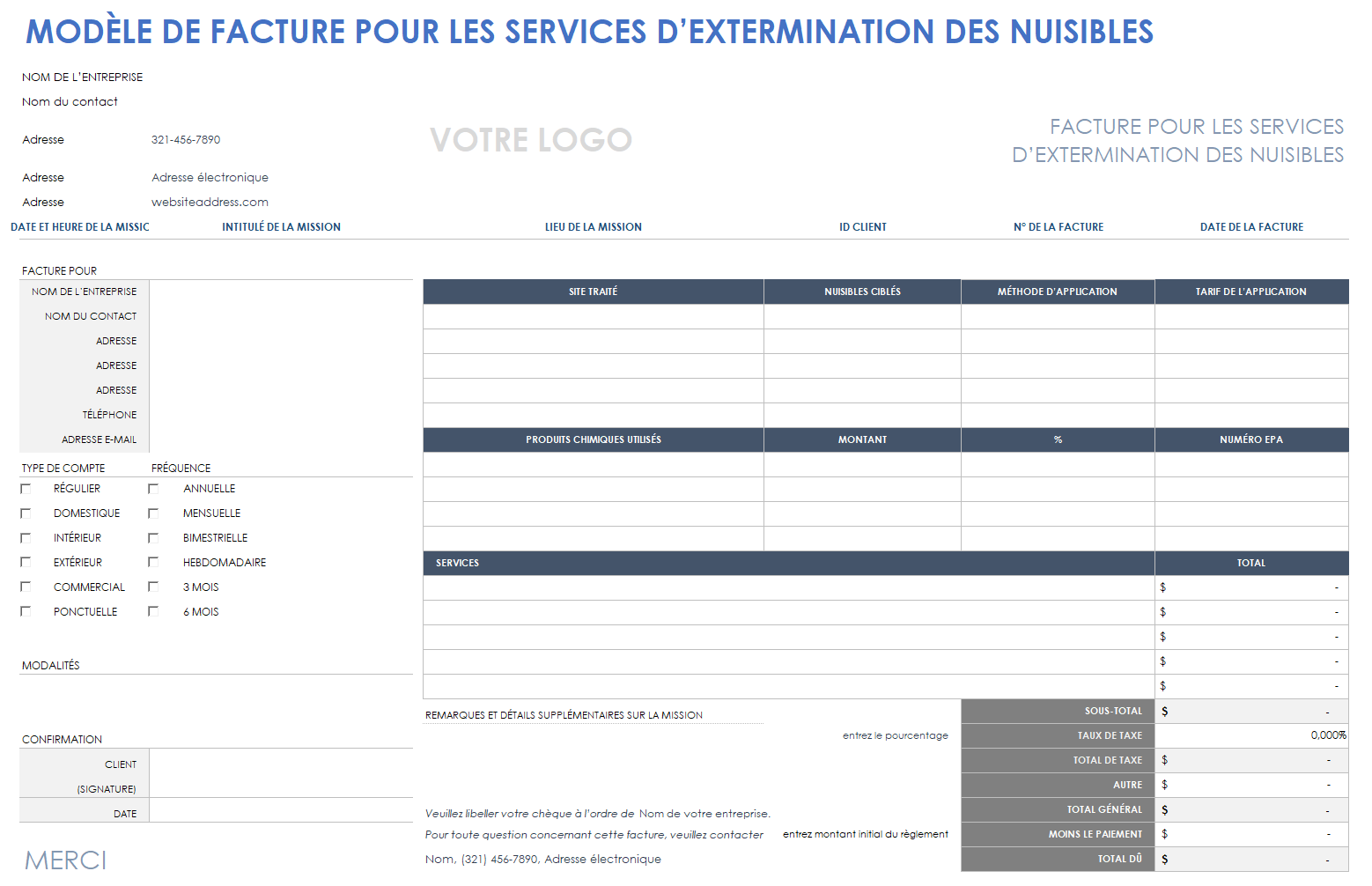 Facture antiparasitaire