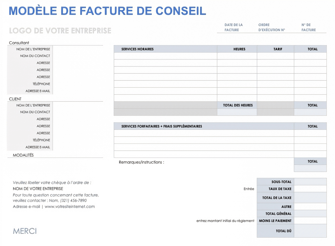  Modèle de facture de consultation