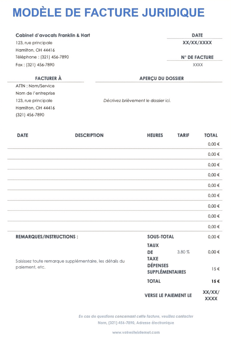  Modèle de facture légale