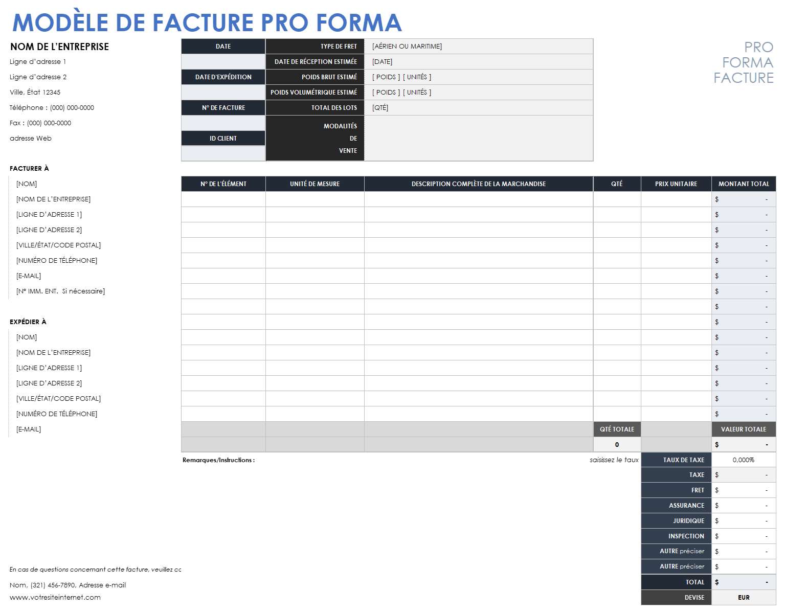  Modèle de facture pro forma