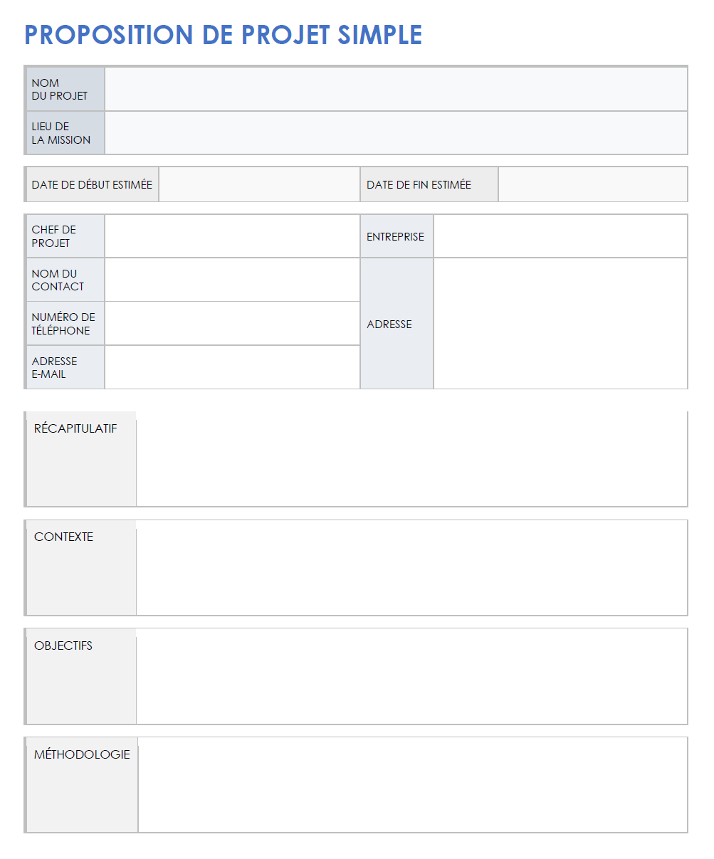  Modèle de proposition de projet simple