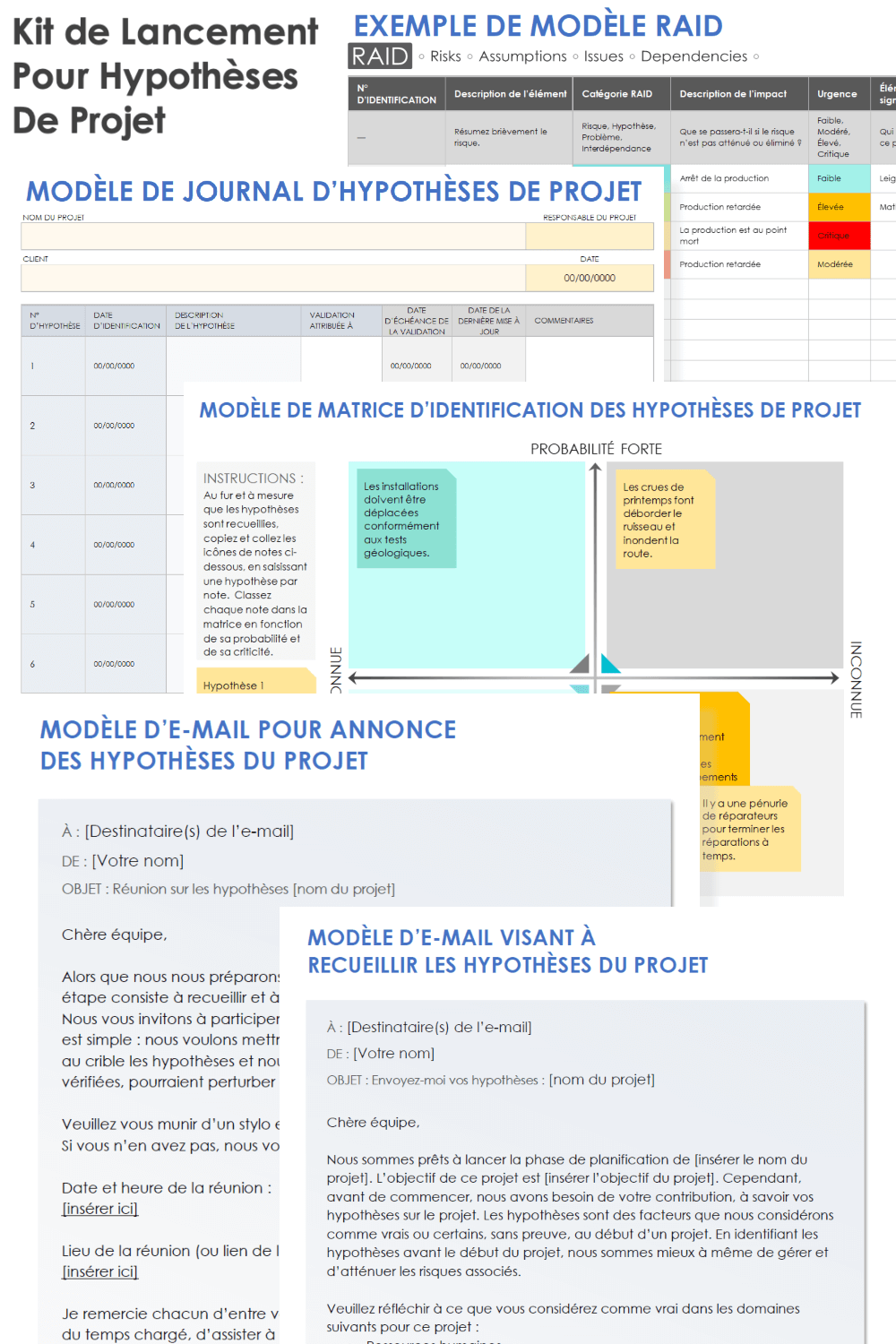 Kit de démarrage des hypothèses du projet