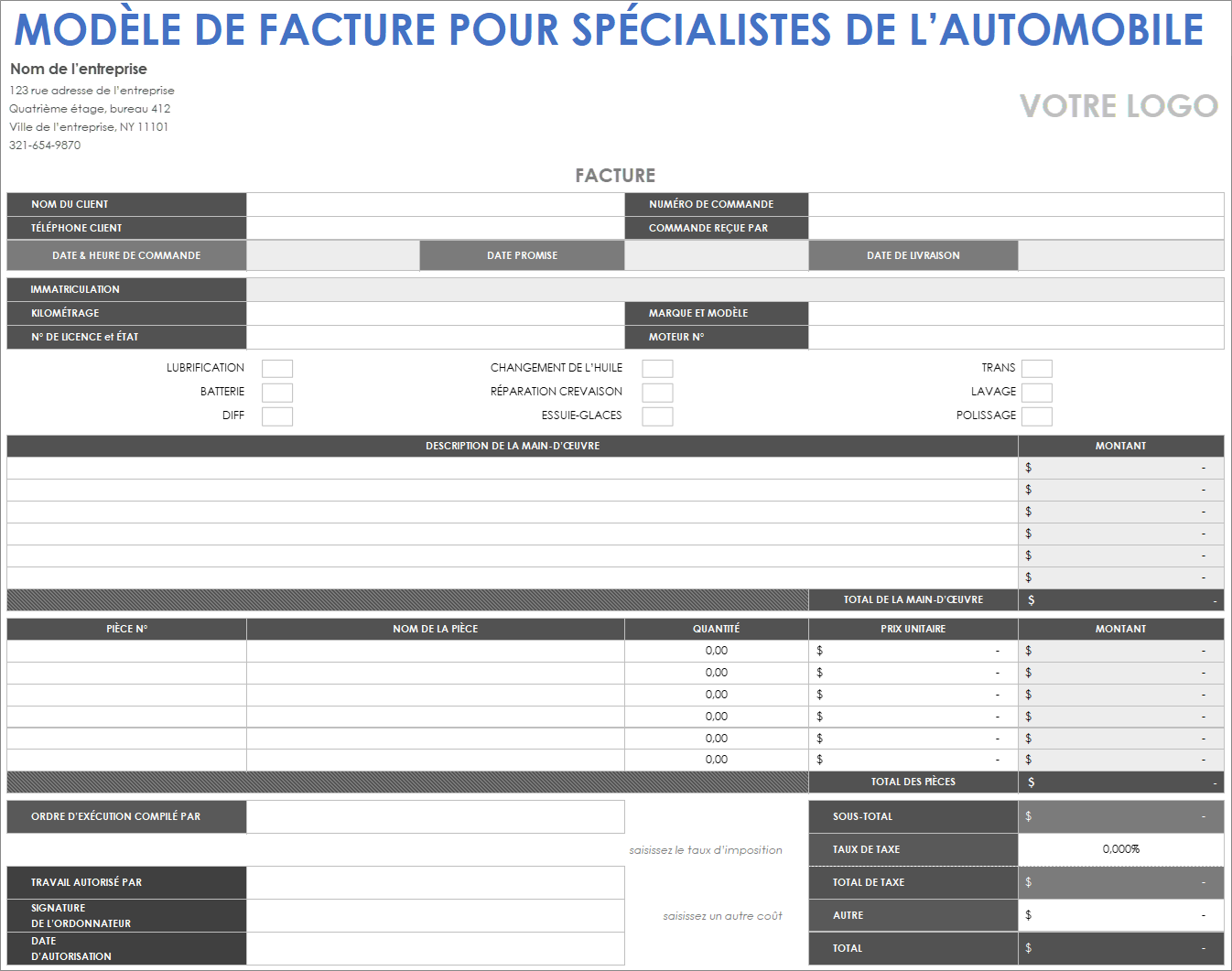  Modèle de facture automatique