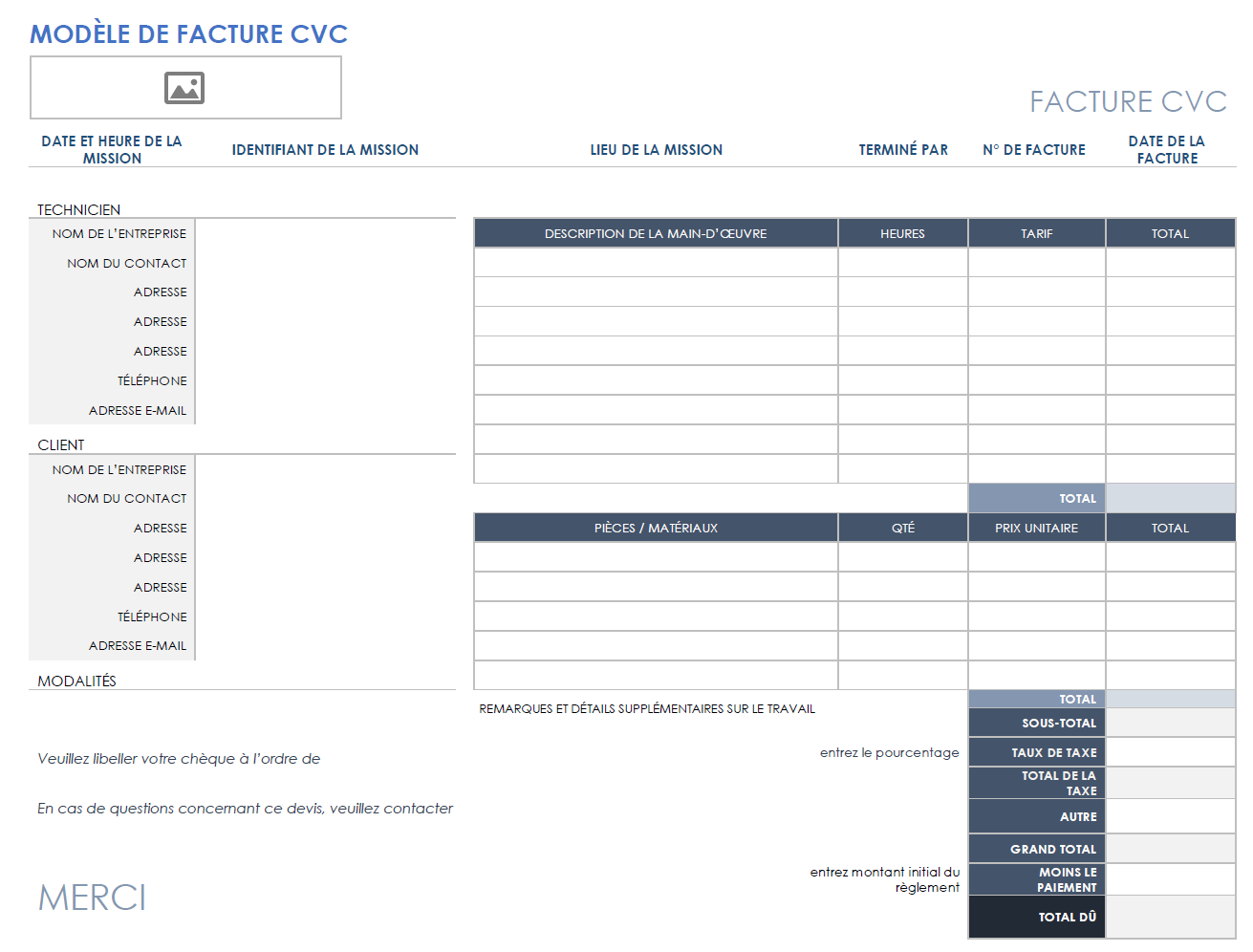  Modèle de facture CVC