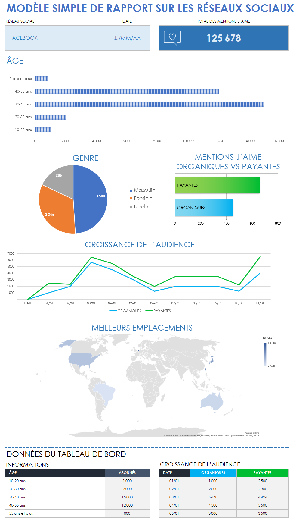  Modèle de rapport simple sur les médias sociaux