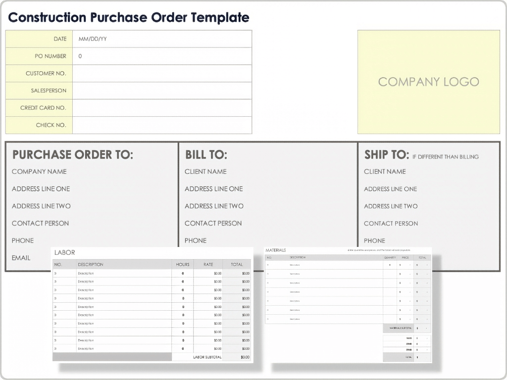 Construction Purchase Order Template