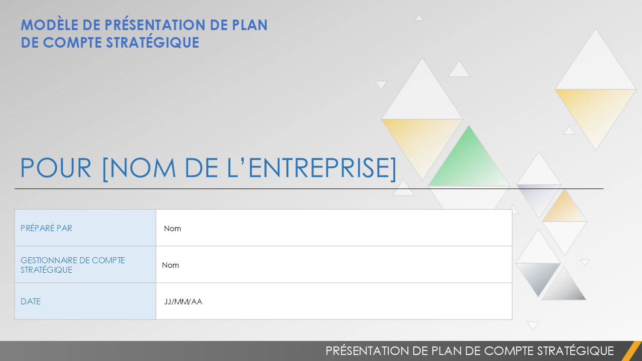  Présentation Plan de compte stratégique