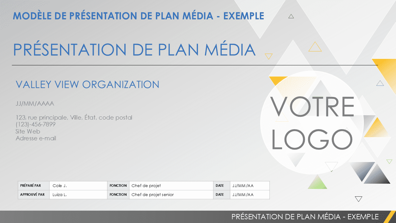  Exemple de modèle de présentation de plan média