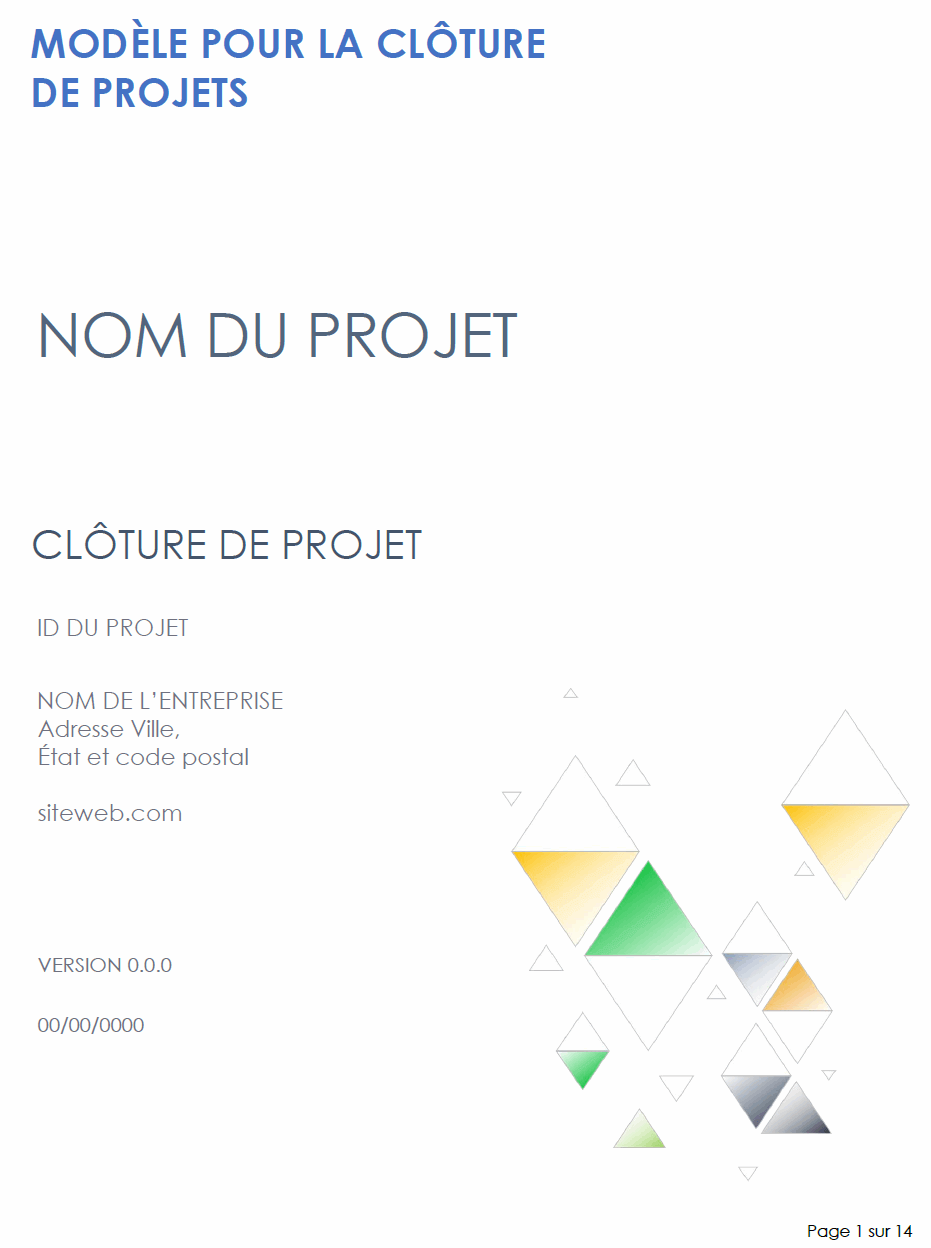  Modèle de clôture de projet