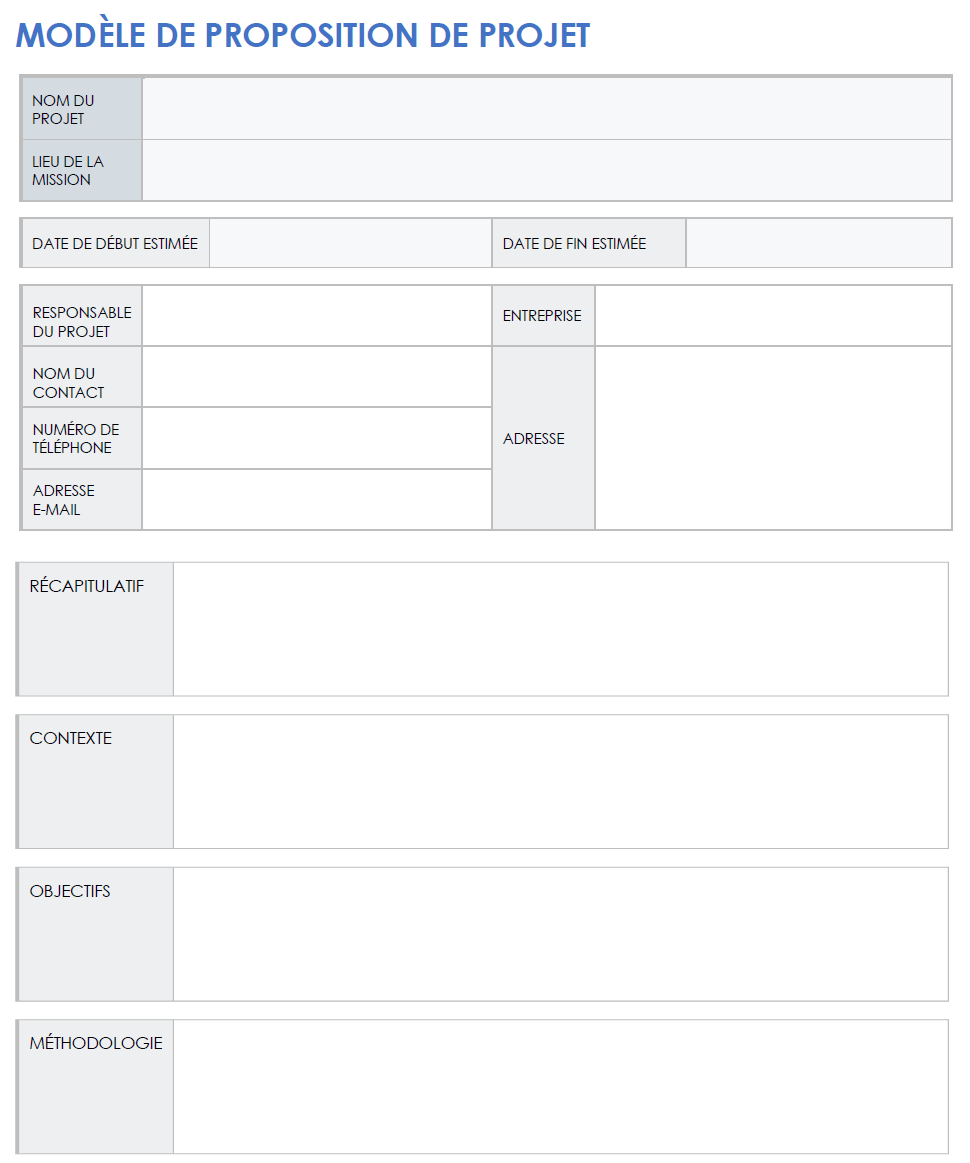  Modèle de proposition de projet