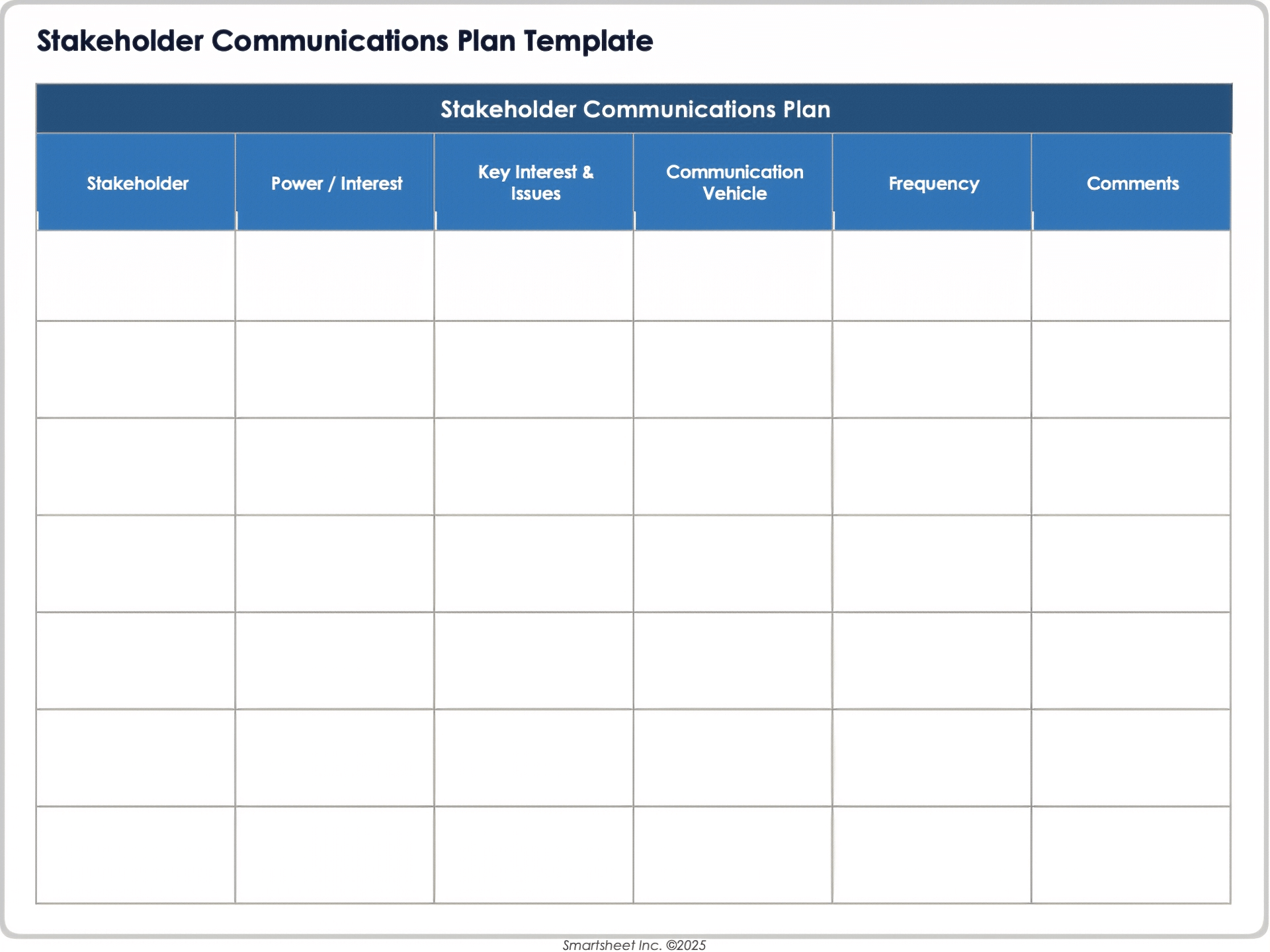 Modèle de plan de communication avec les parties prenantes