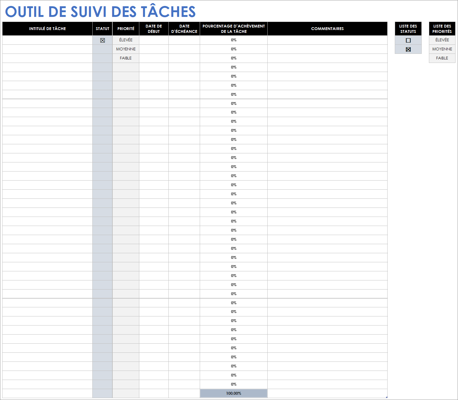  Modèle de suivi des tâches