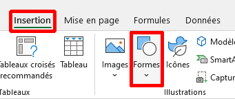 Insertion de formes dans un diagramme pour Excel