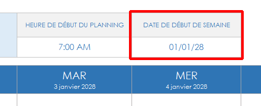  planifier le début de la semaine