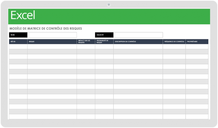 Plantilla de matriz de control de riesgos