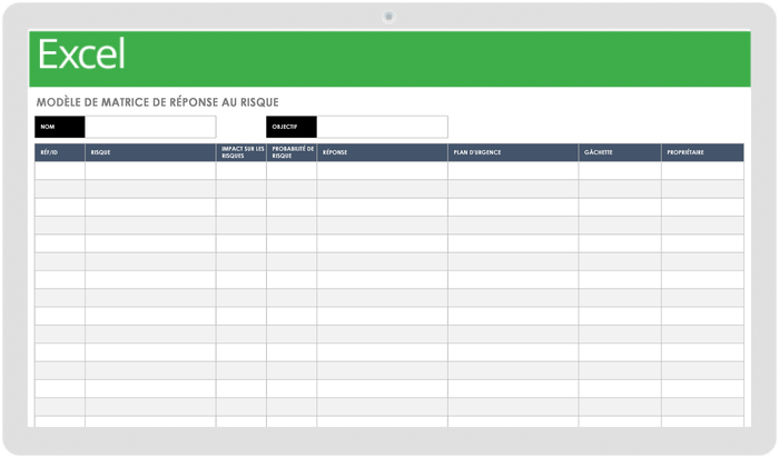 Modèle de matrice de réponse aux risques