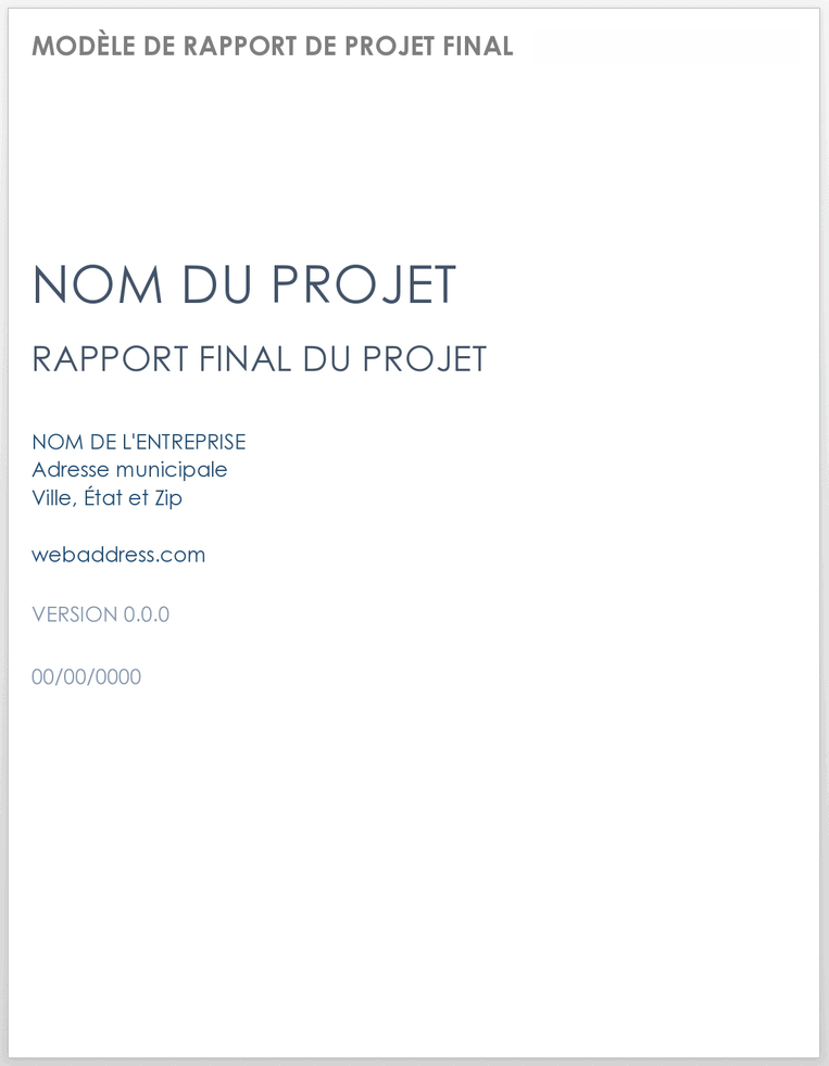 Modèle de rapport de projet final
