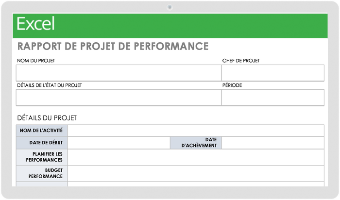 Modèle de rapport de projet de performance