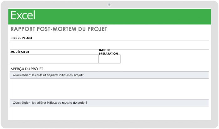 Modèle de rapport post-mortem de projet