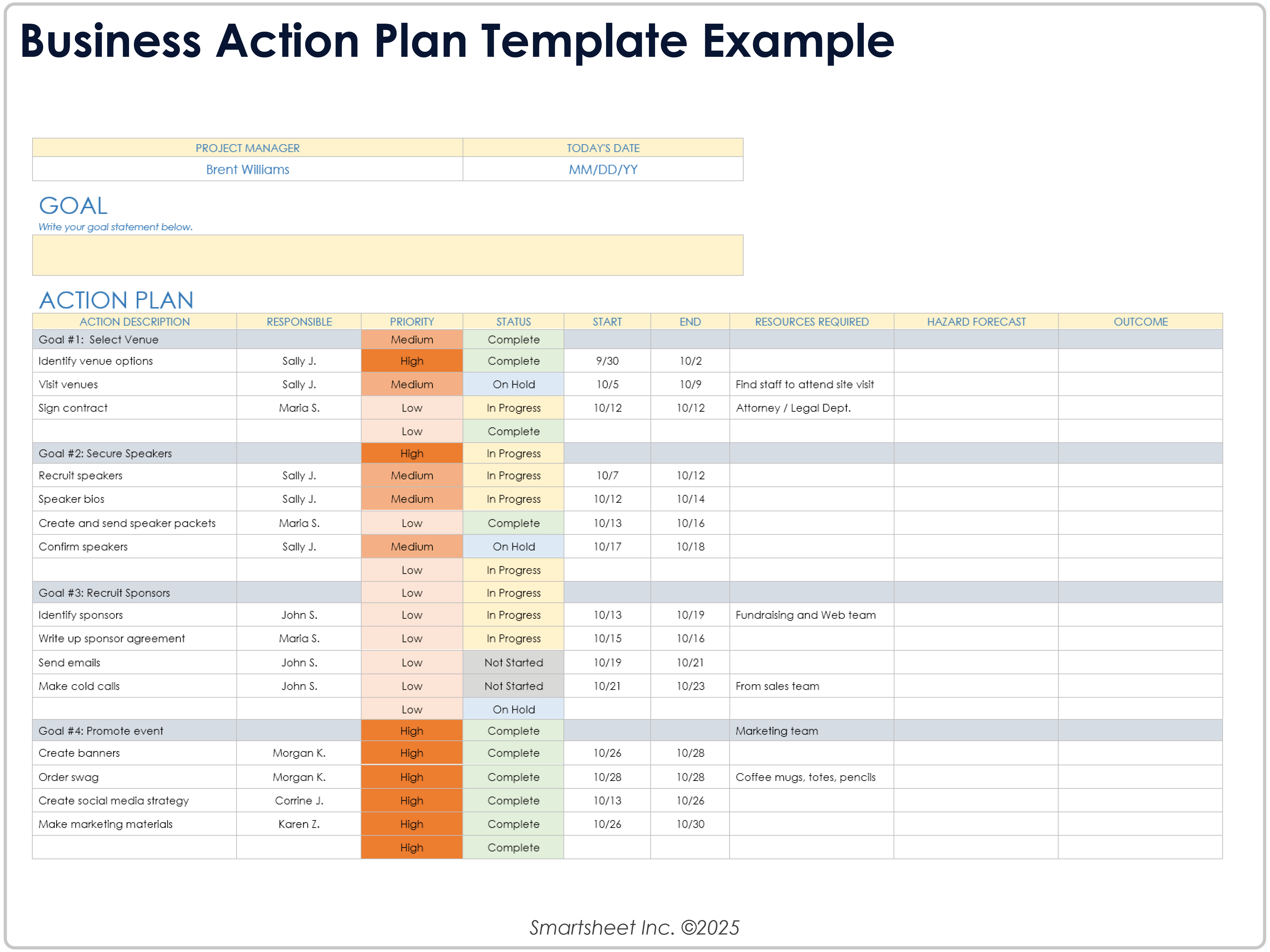 EXEMPLE DE MODÈLE DE PLAN D’ACTION POUR ENTREPRISE 8781