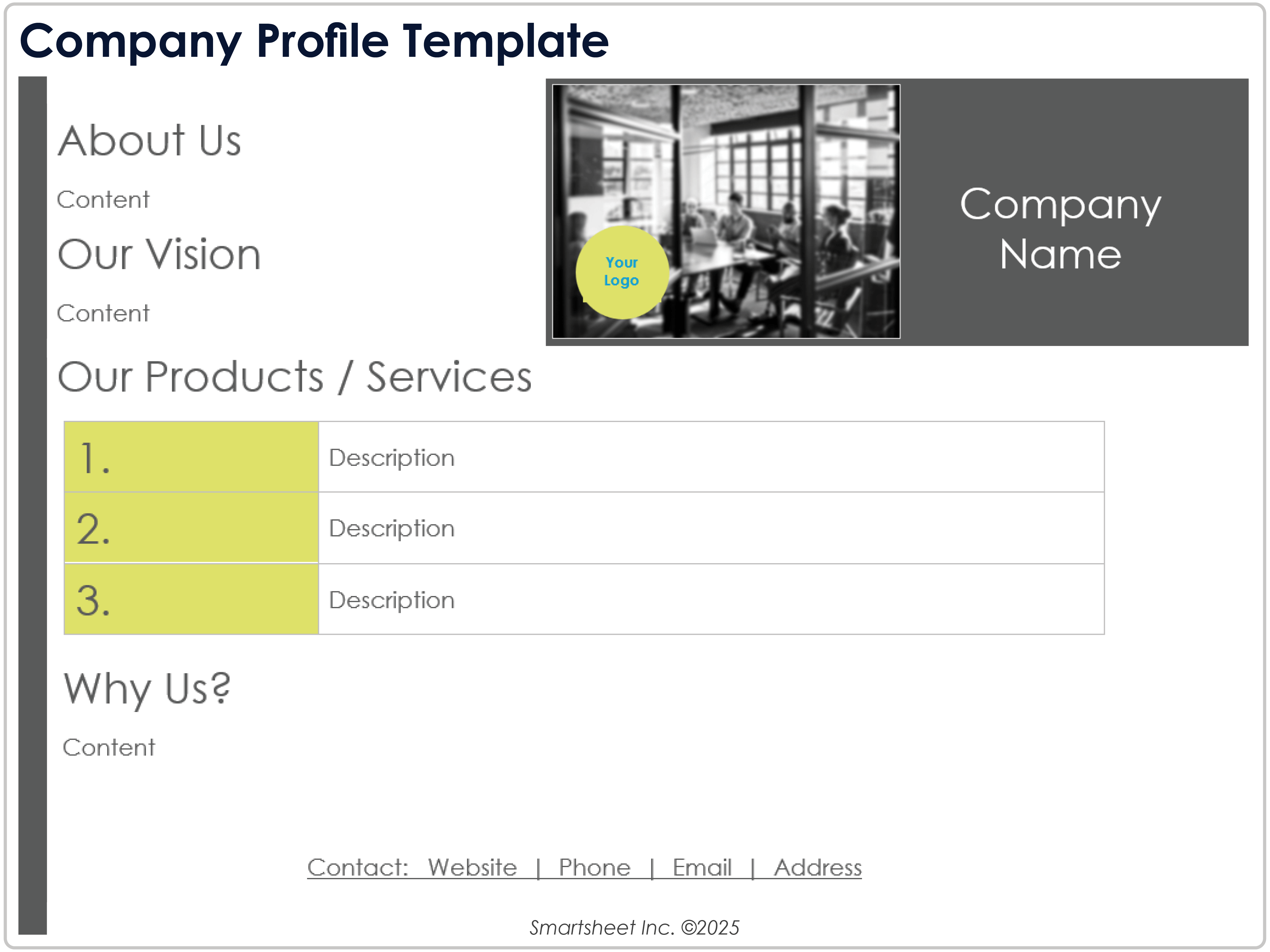 Modèle de profil d'entreprise 8781