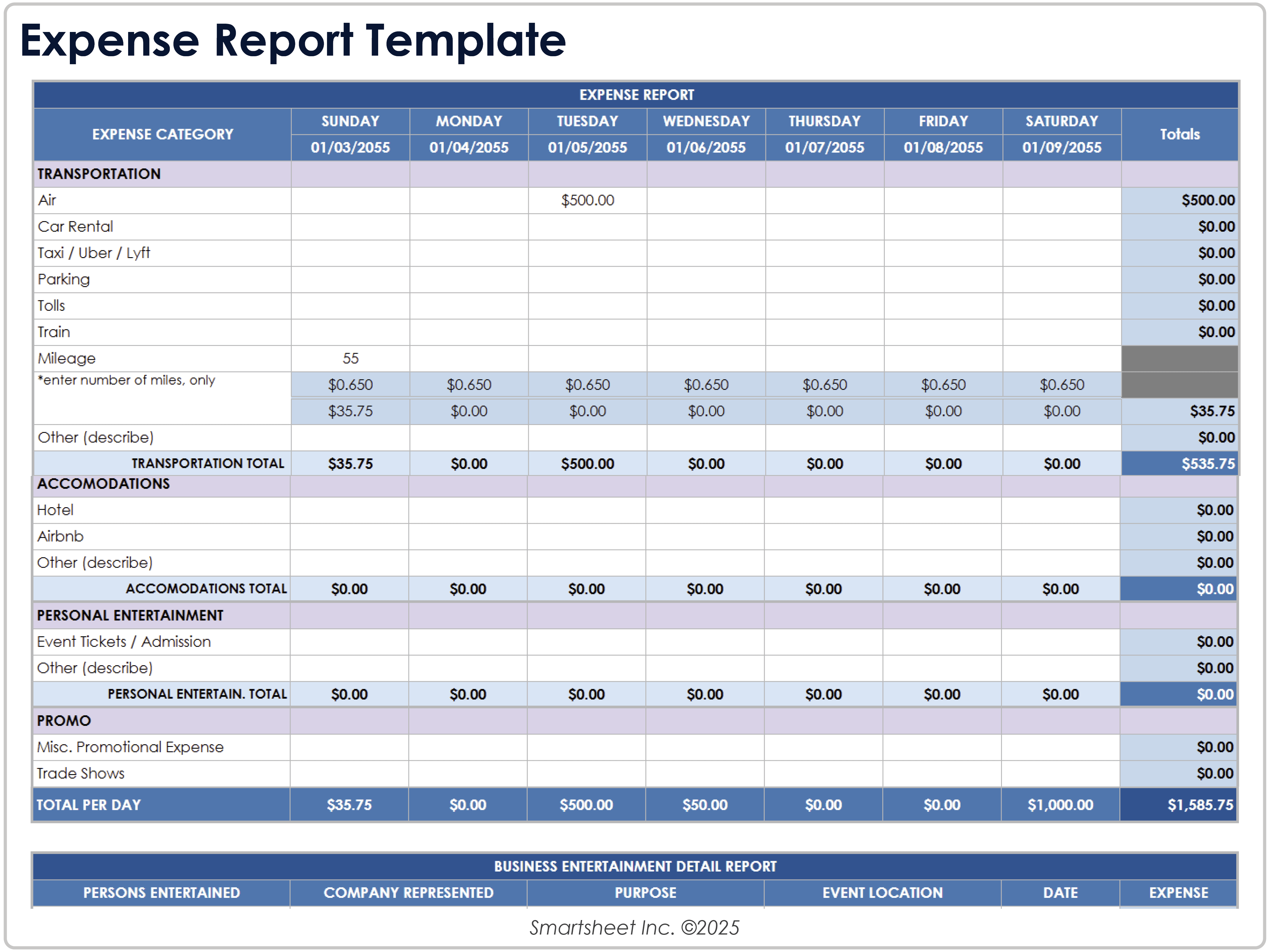 Modèle de note de frais 8781