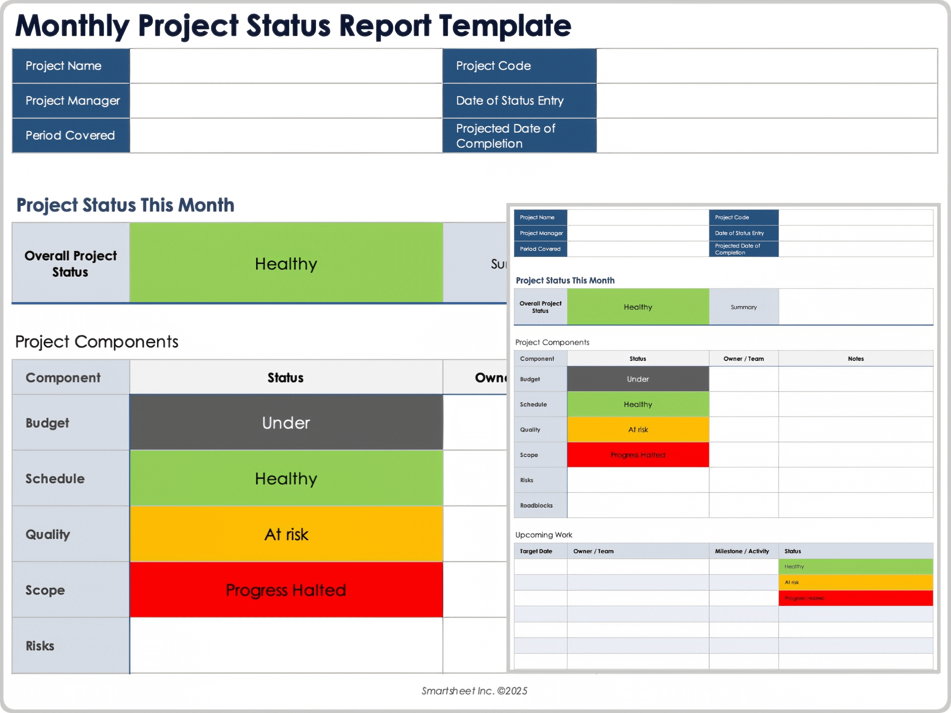 Modèle de rapport de statut de projet mensuel