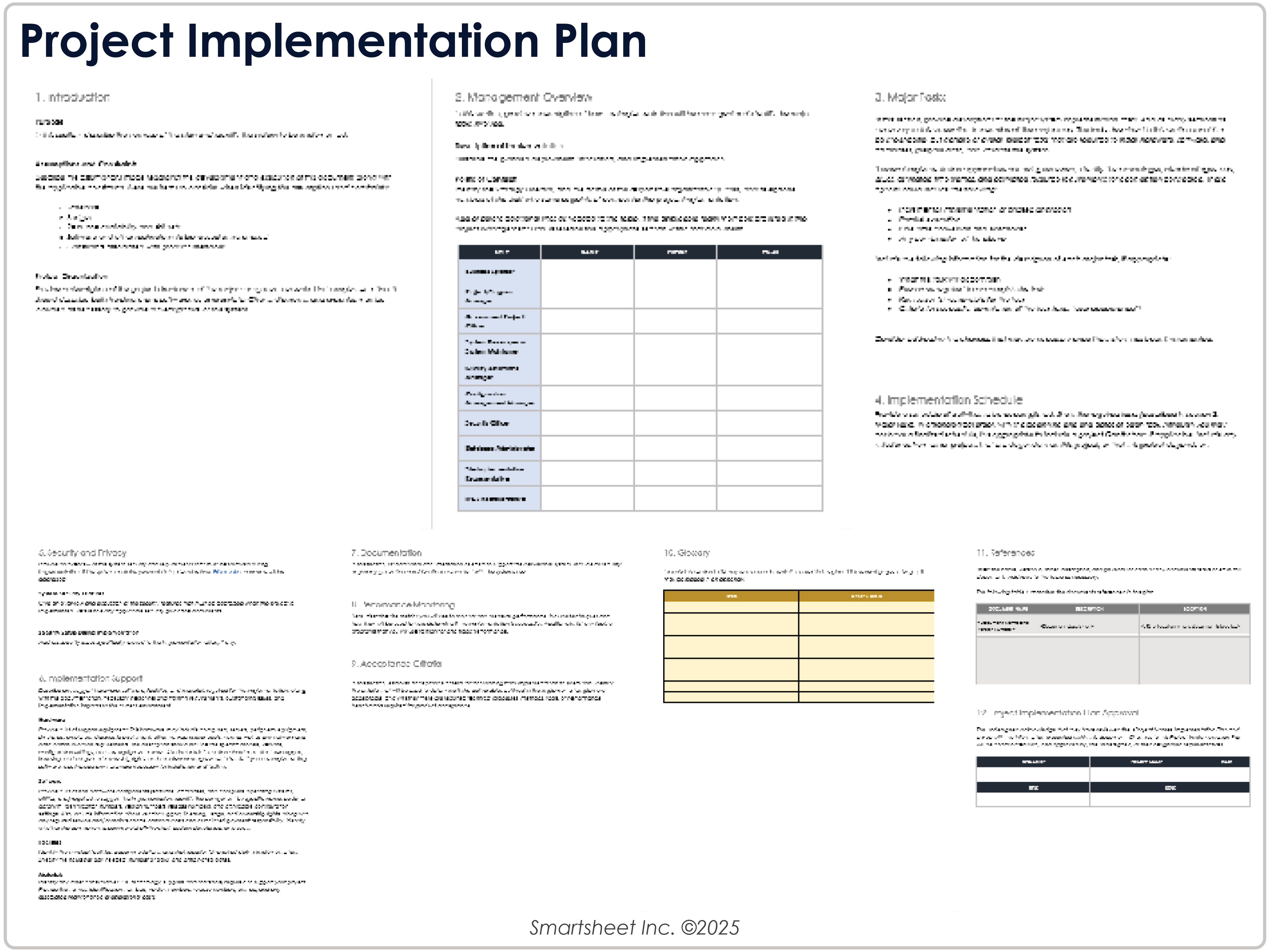 Modèle de plan de mise en œuvre de projet 8781
