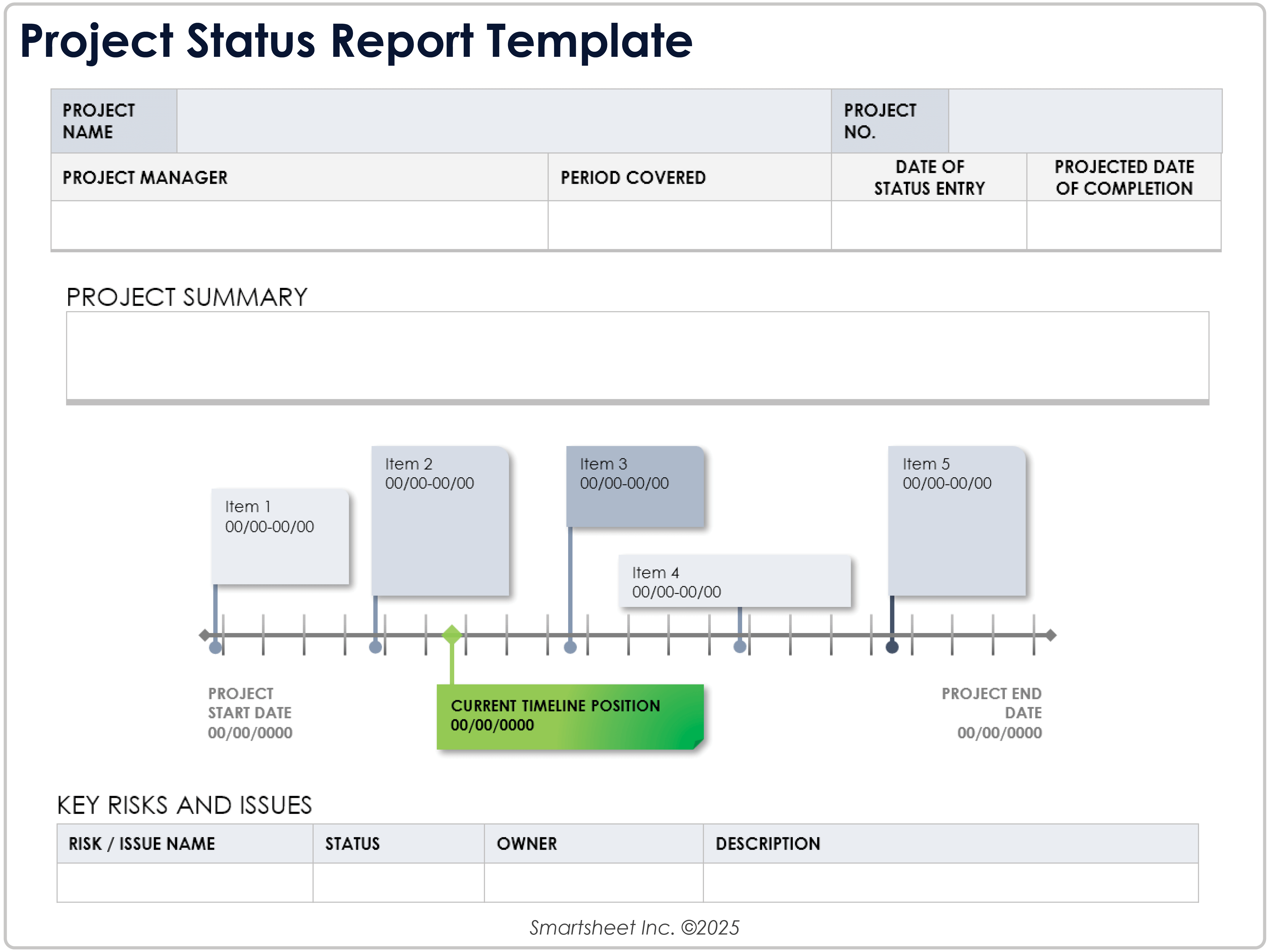 Modèle de rapport sur le statut d’un projet 8781