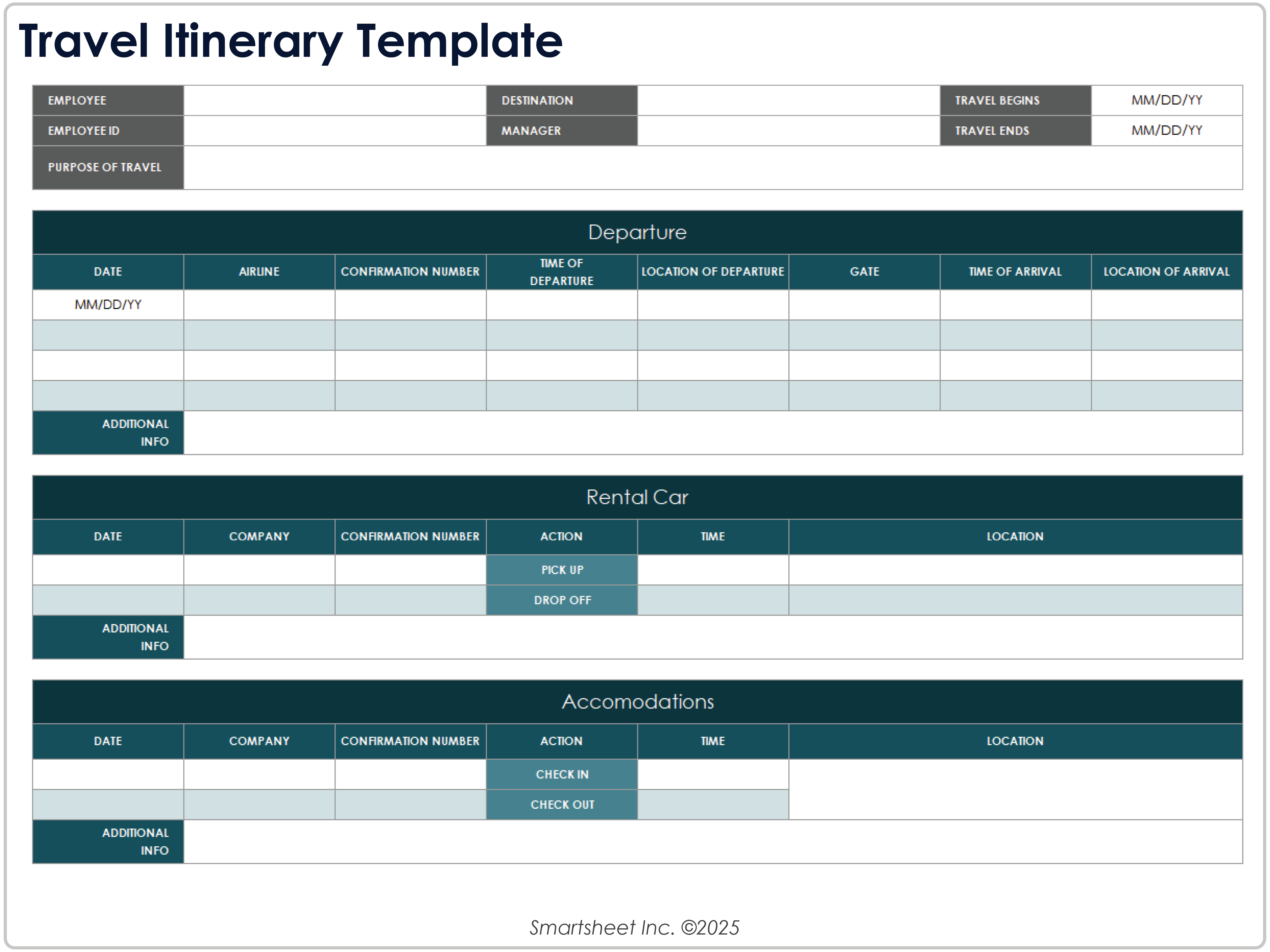 Modèle d’itinéraire de voyage 8781