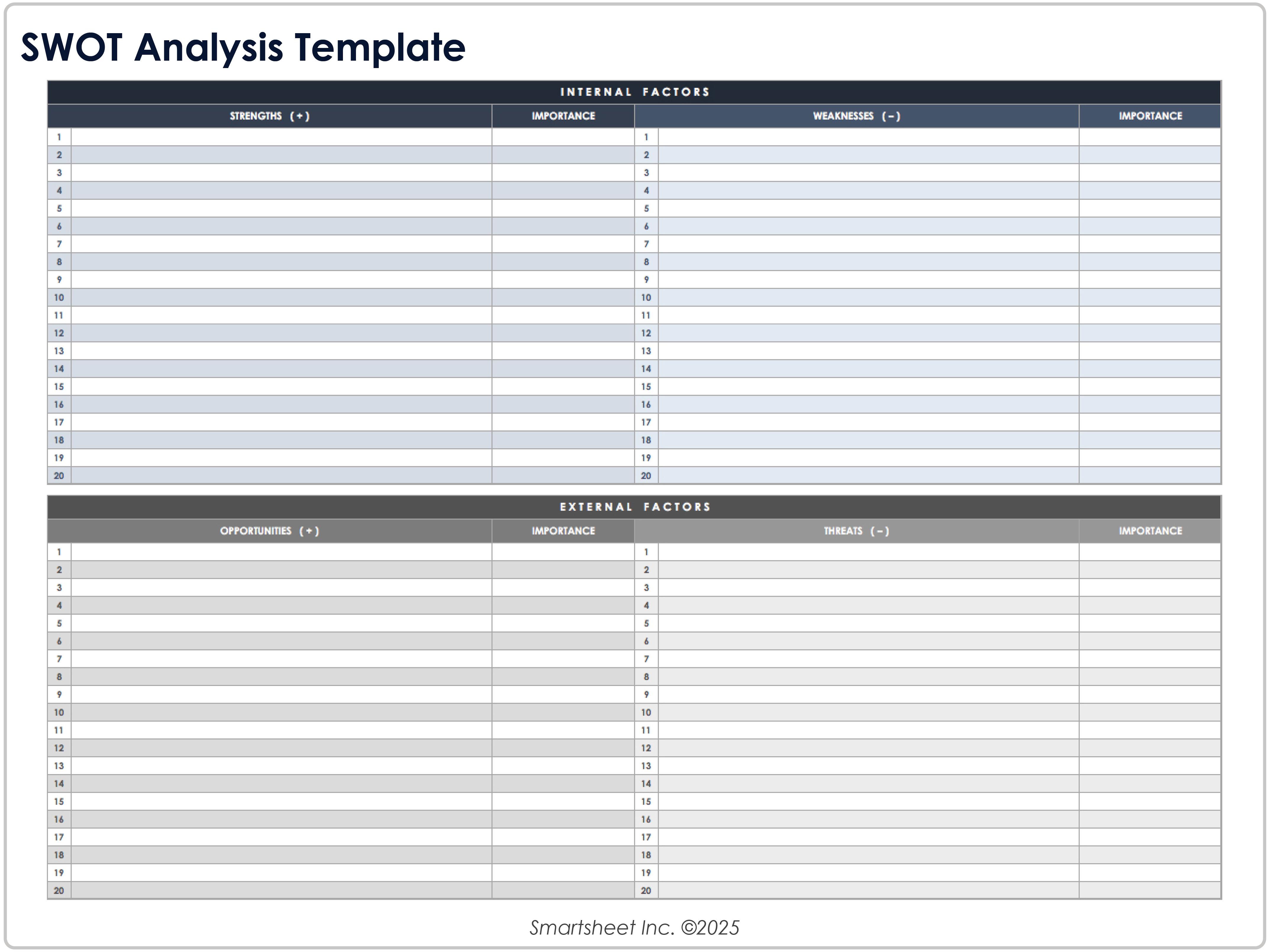 Modèle d'analyse SWOT 9026