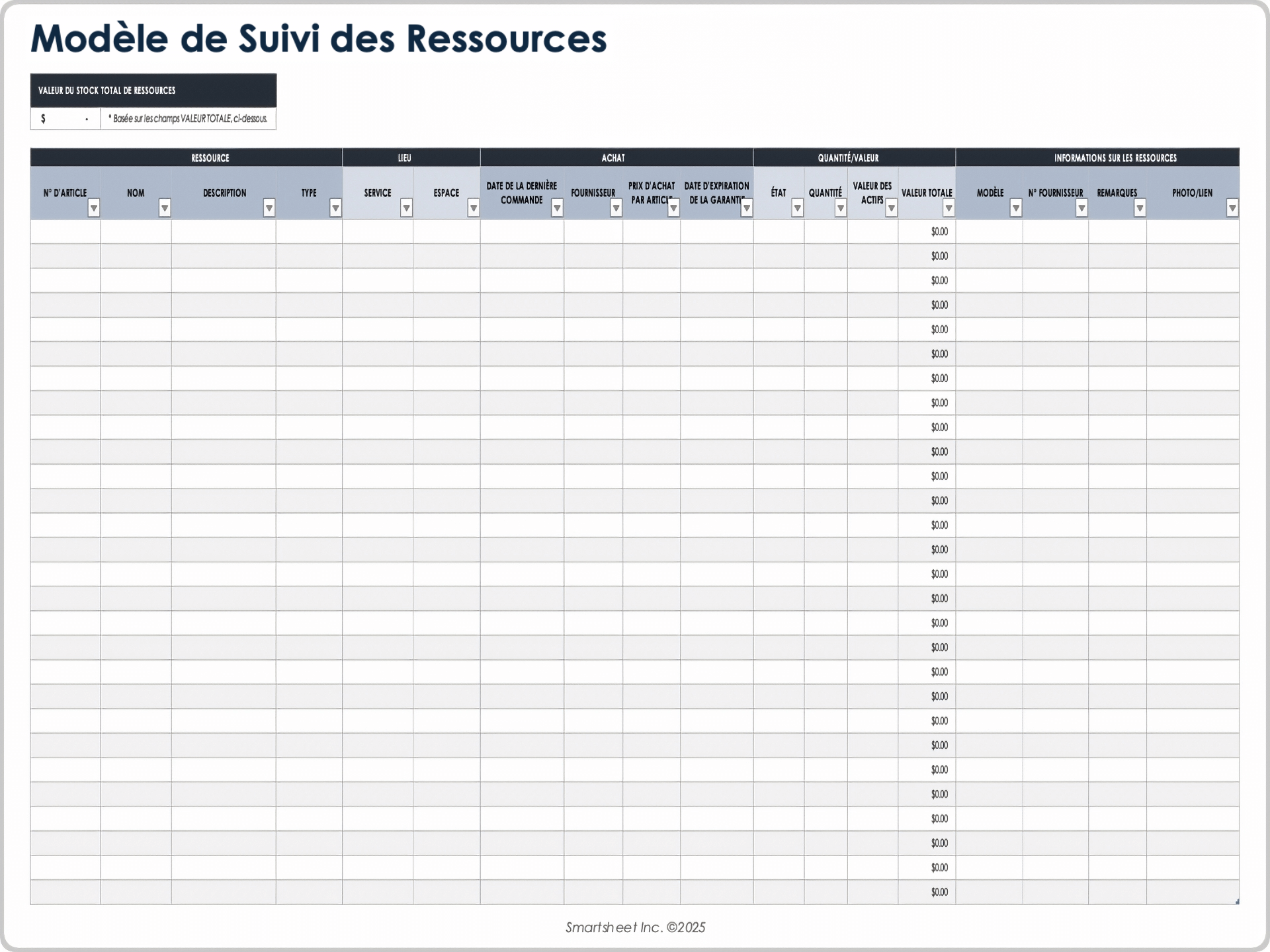  Modèle de suivi des actifs
