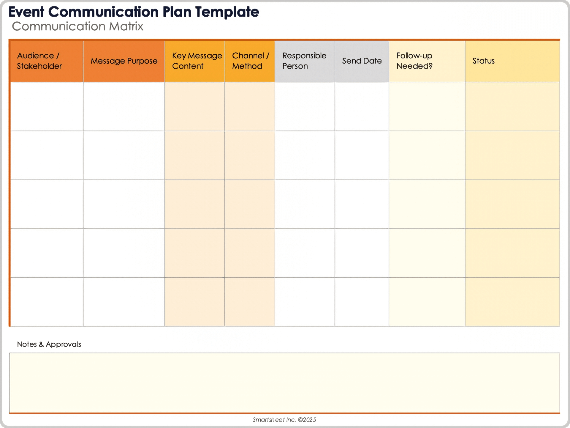 Modèle de plan de communication d'événement 9053