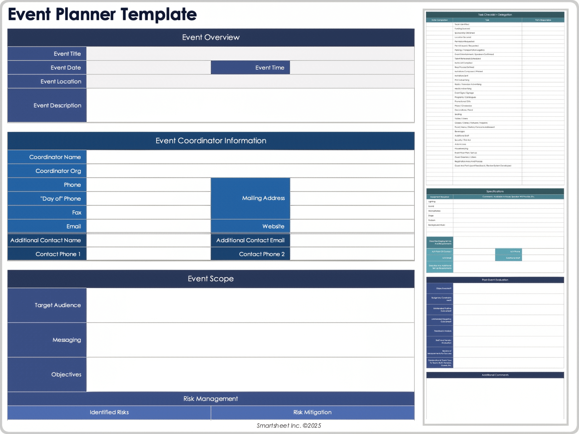 Modèle de planificateur d’événement 9053