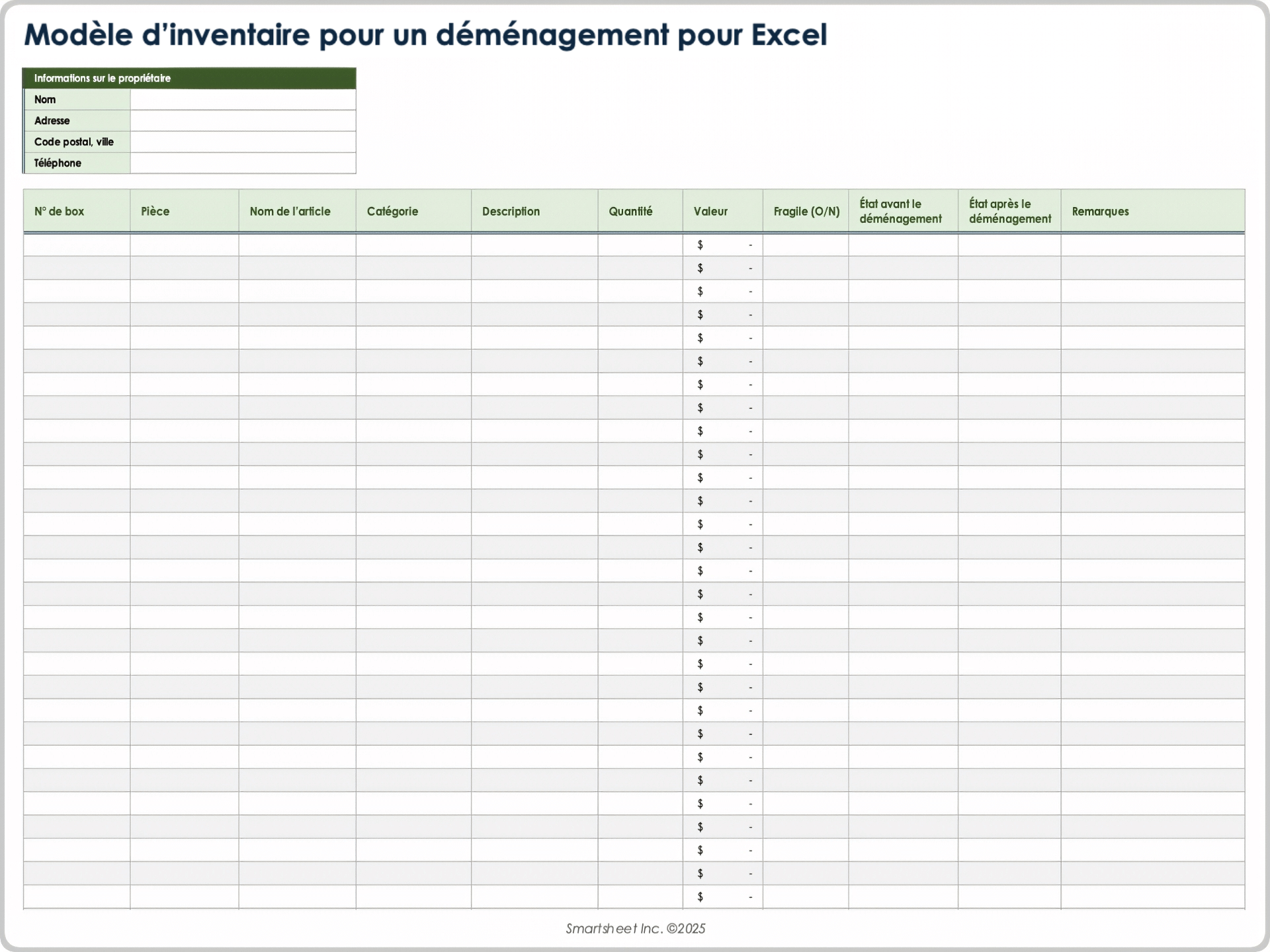  Modèle d'inventaire mobile