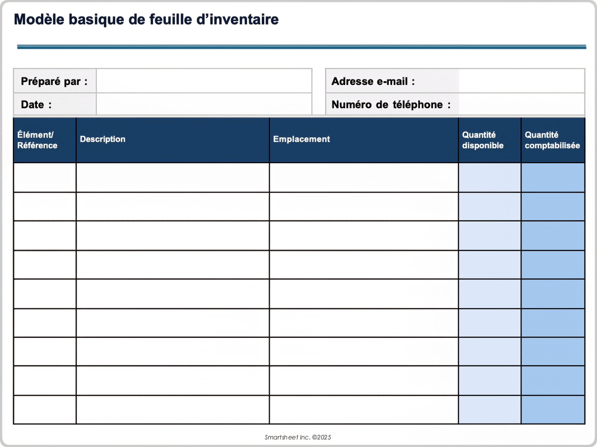 Modèle basique d’inventaire