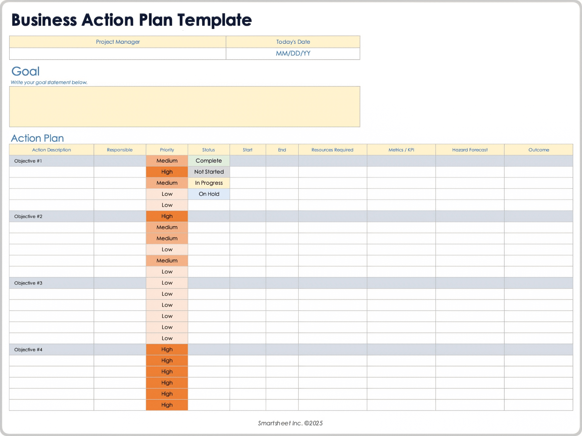 Modèle de plan d’action en entreprise