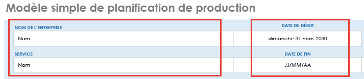 Planning de production IC 01