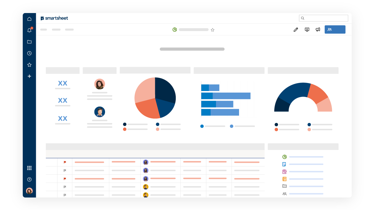 illustration du tableau de bord Smartsheet
