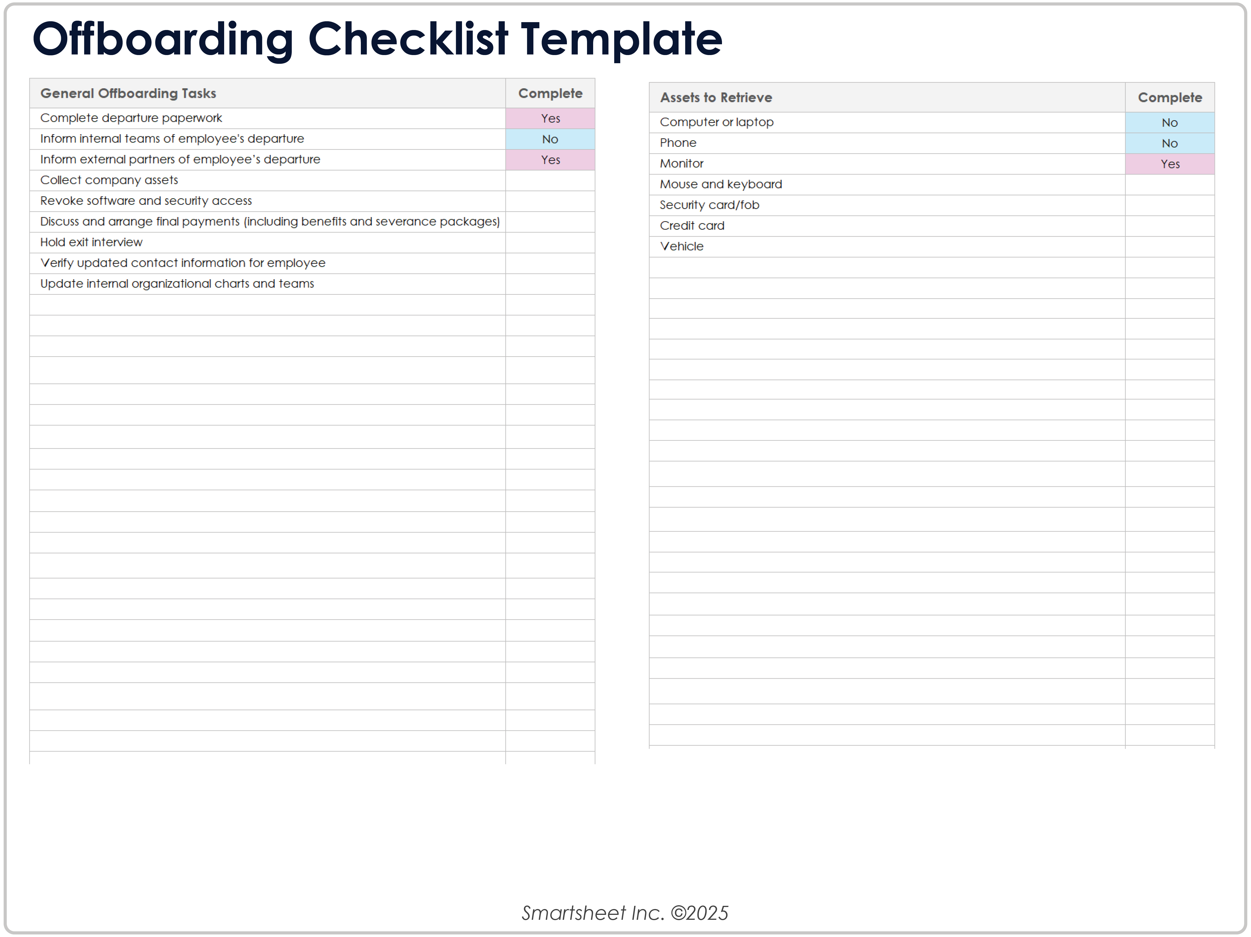 Offboarding Checklist Template