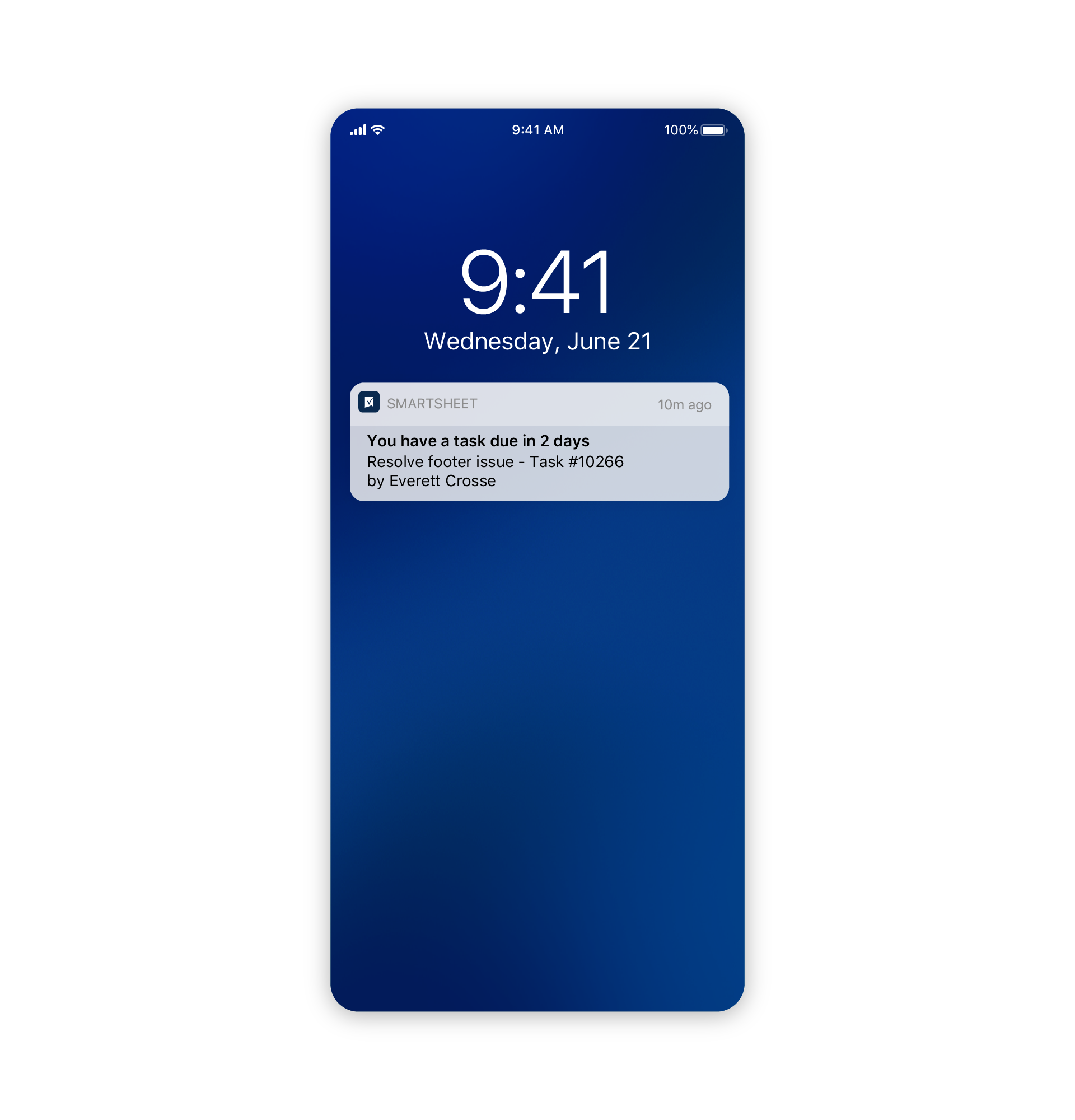 Push notifications from Smartsheet app on mobile