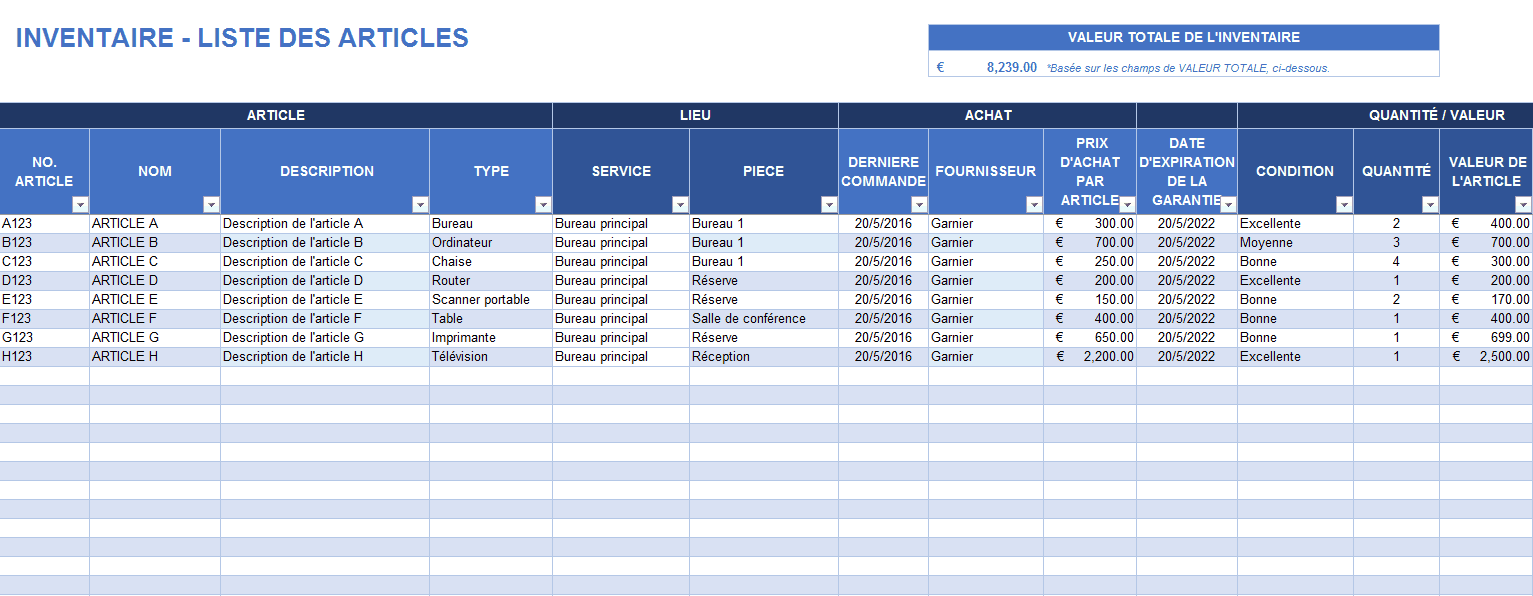 Modeles Gratuits Dinventaire Pour Excel Smartsheet